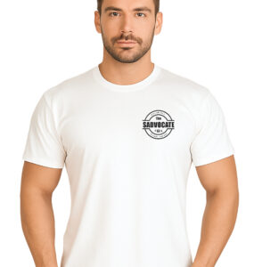 White Sadvocate Tshirt Black Logo