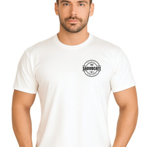 White Sadvocate Tshirt Black Logo