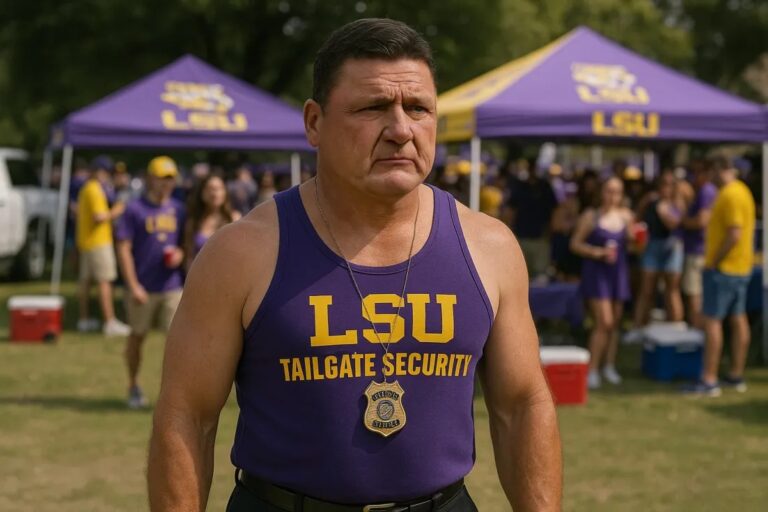 Coach Ed Orgeron LSU Football Tailgate Security Baton Rouge The Sadvocate