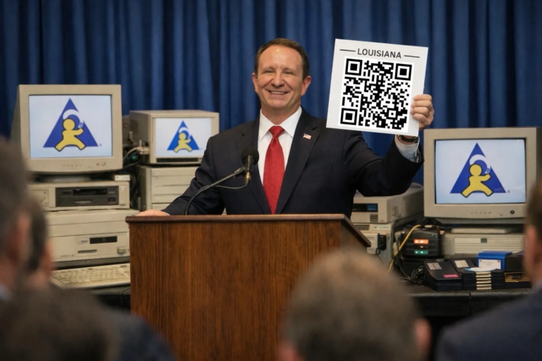 Landry’s QR Inspection Sticker Plan Will Force DMV to Upgrade Its Windows 95 Operating System