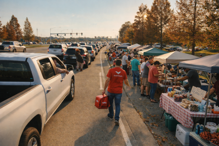 Pecue at Airline Traffic Light