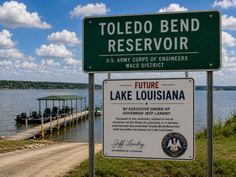 Jeff Landry Renames Toledo Bend Reservoir ‘Lake Louisiana,’ Gives Texas 30 Days To Stop Using It