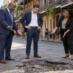Buttigieg inspects a New Orleans pothole