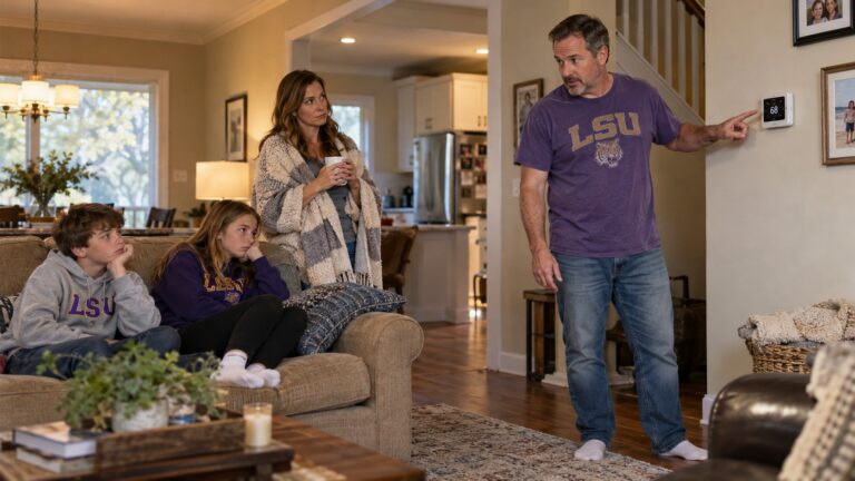 First Cold Snap Prompts Baton Rouge Dad to Deliver Annual Briefing on Thermostat Authority