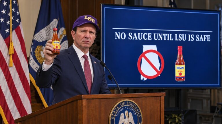 Landry Threatens to Cut Off Louisiana Hot Sauce Exports to Alabama Until SEC Drops LSU Expulsion Threat